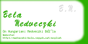 bela medveczki business card